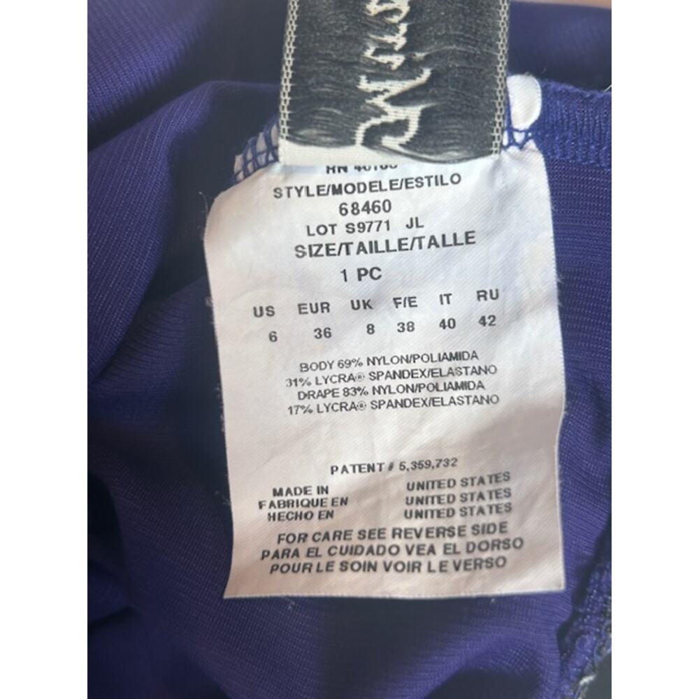 Miraclesuit Rialto Ruched Electric Blue Tummy Control One Piece Swimsuit Size 6 - Picture 6 of 6